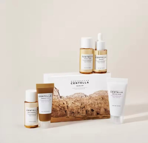 Madagascar Centella Kit de voyage, tonique, Ampoule, crème apaisante, huile nettoyante, mousse d'ampoule, soins de base pour la peau, Mini 5 pièces
