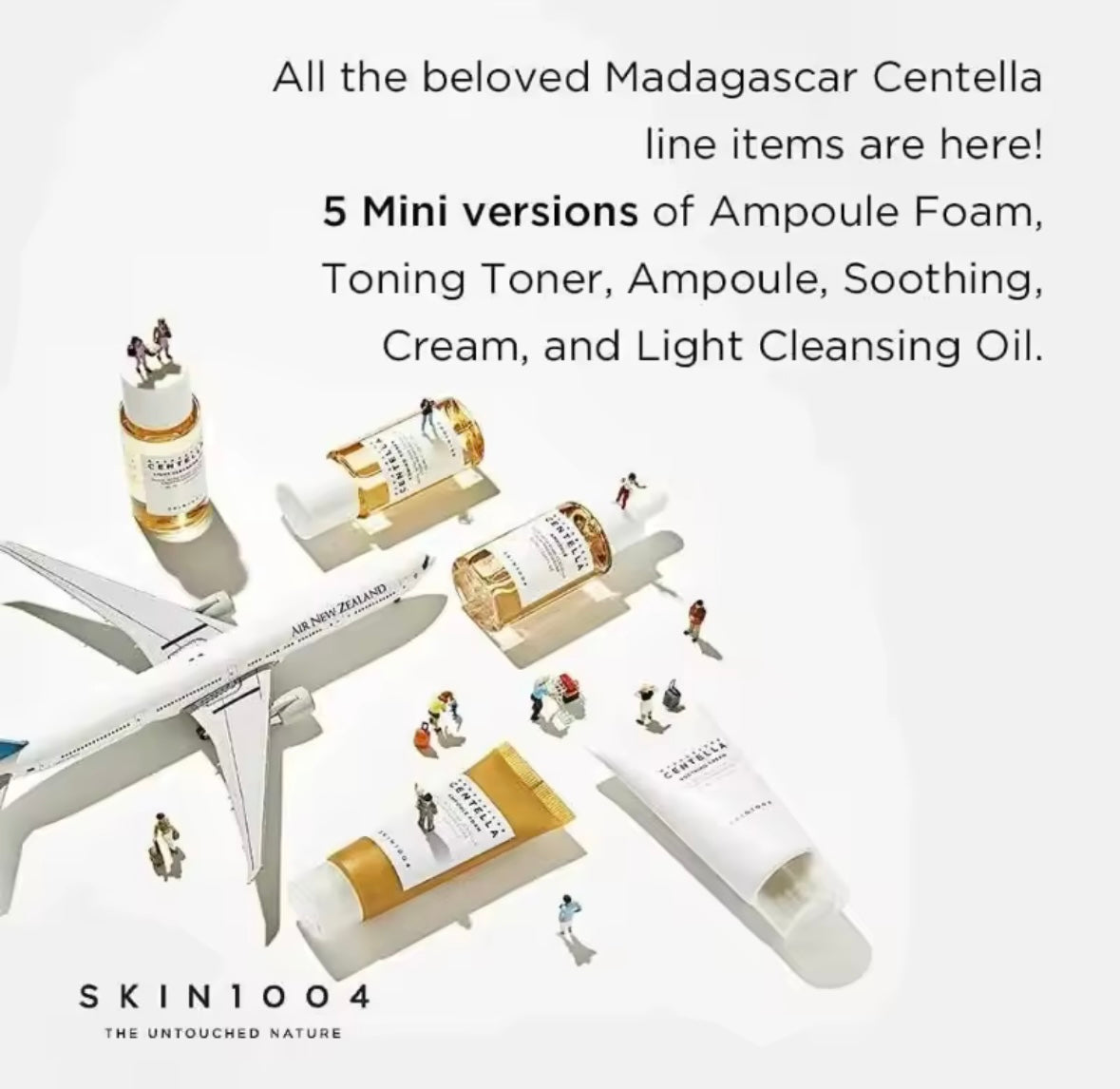 Madagascar Centella Kit de voyage, tonique, Ampoule, crème apaisante, huile nettoyante, mousse d'ampoule, soins de base pour la peau, Mini 5 pièces